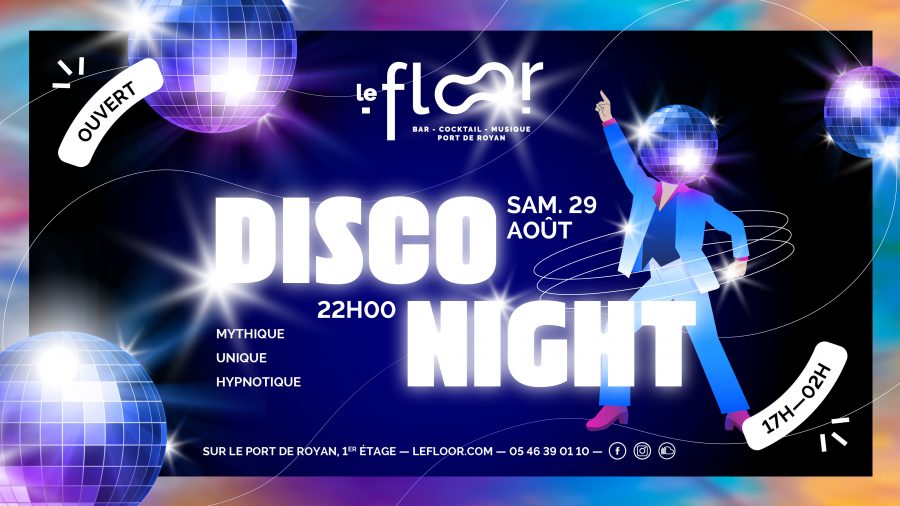 Samedi 29 Aout – 22h – Disco Night Années 80 & 90