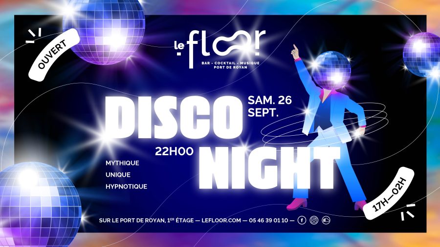 Samedi 26 Septembre – 22h – Disco Night Années 80 & 90